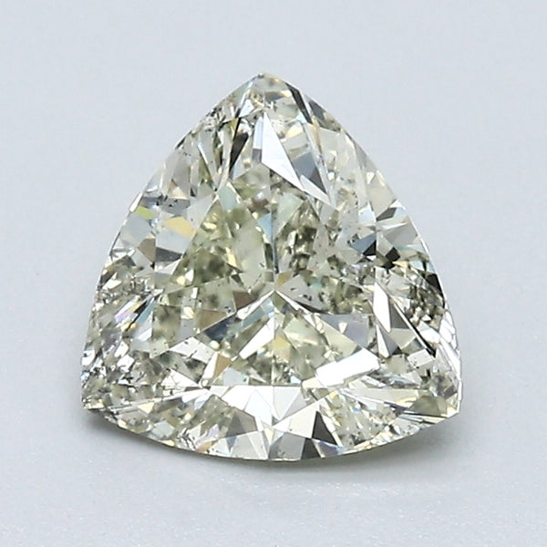 1.05 Carat Triangular Shape Diamond color Fancy Light Brownish Greenish Yellow Clarity I1, natural diamonds, precious stones, engagement diamonds