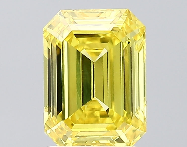 Lab-Grown 1.82 Carat Emerald Cut Diamond color FV.YL Clarity VS1, precious stones, engagement diamonds