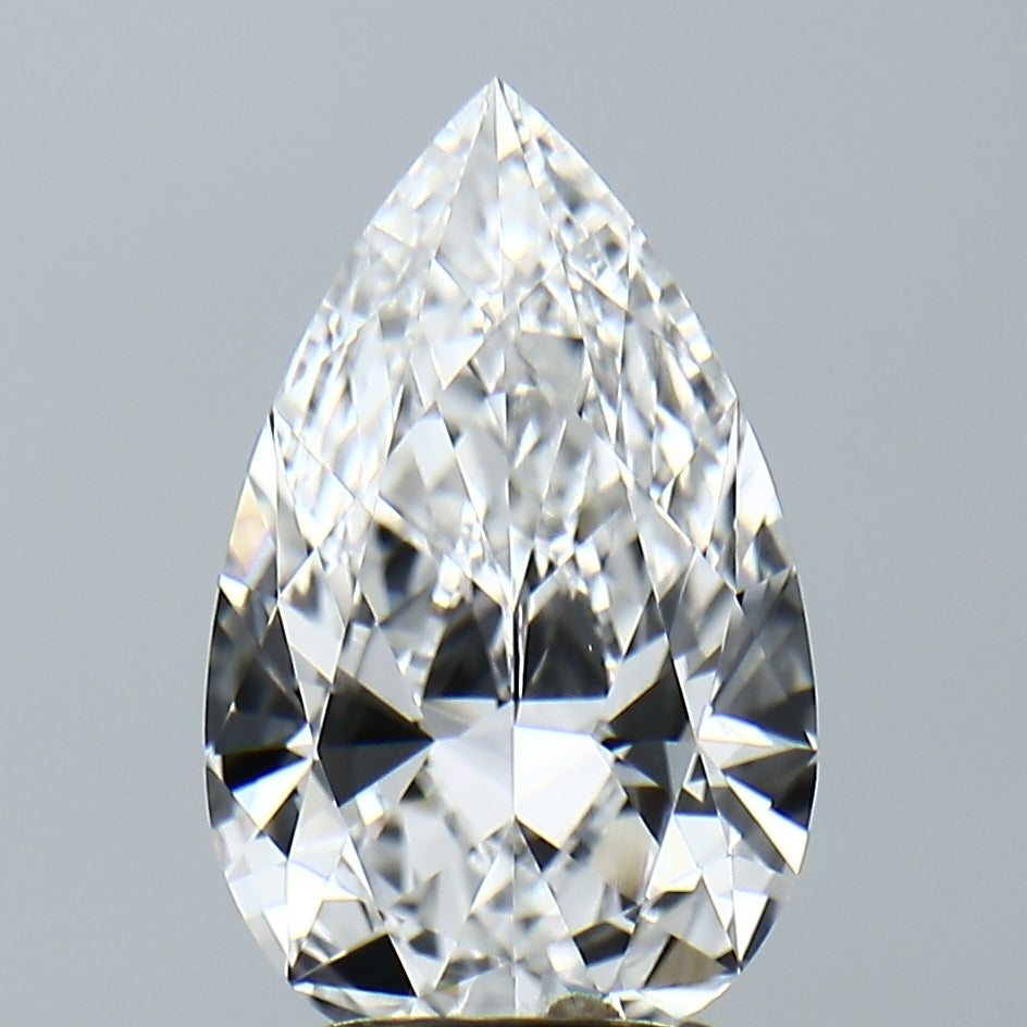Lab-Grown 3.17 Carat Pear Shape Diamond color E Clarity VVS2, precious stones, engagement diamonds