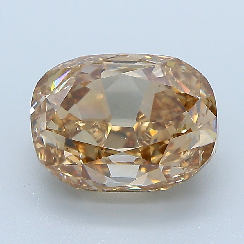 3.37 Carat Cushion Modified Brilliant Cut Antique Natural Mined Diamond Fancy Yellowish Brown Color VS2 Clarity With GIA Certificate, natural diamonds, precious stones, engagement diamonds