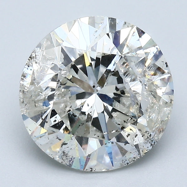 3.56 Carat Round Brilliant Natural Mined Diamond J Color I3 Clarity With GIA Certificate, natural diamonds, precious stones, engagement diamonds