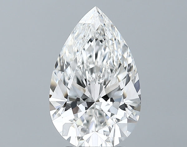 Lab-Grown 2.65 Carat Pear Shape Diamond color E Clarity VVS2 With GIA Certificate, precious stones, engagement diamonds