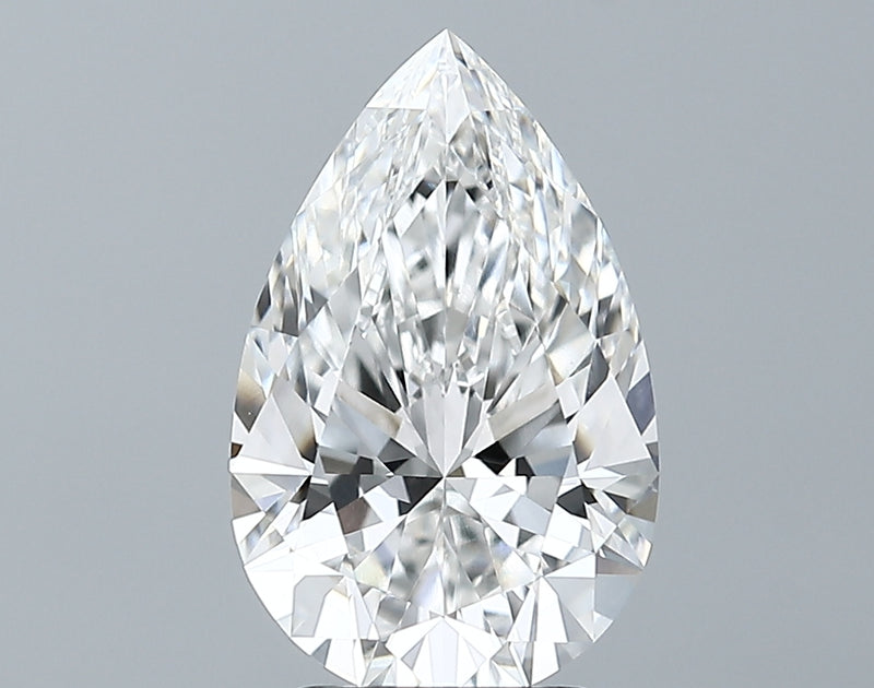 Lab-Grown 2.65 Carat Pear Shape Diamond color E Clarity VVS2 With GIA Certificate, precious stones, engagement diamonds