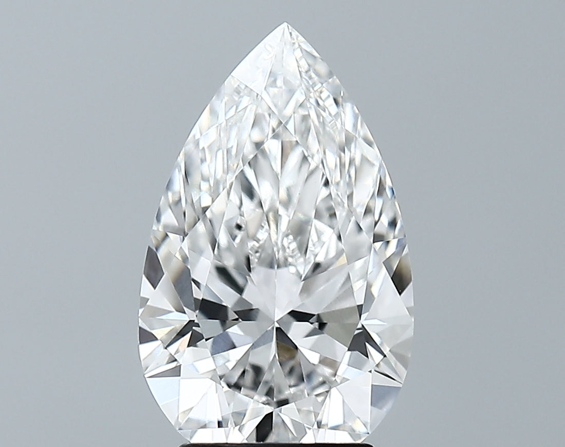 Lab-Grown 3.01 Carat Pear Shape Diamond color E Clarity VVS2 With GIA Certificate, precious stones, engagement diamonds