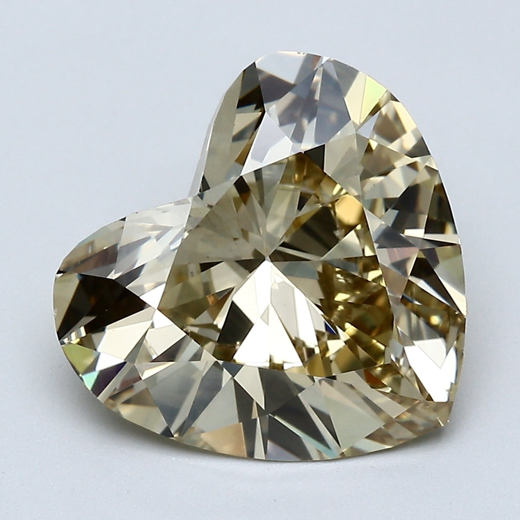 4.45 Carat Heart Shape Natural Mined Diamond Fancy Yellow Brown Color VS2 Clarity With GIA Certificate, natural diamonds, precious stones, engagement diamonds