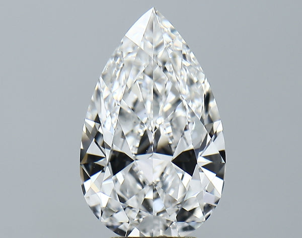 Lab-Grown 3.51 Carat Pear Shape Diamond color E Clarity VVS2 With GIA Certificate, precious stones, engagement diamonds
