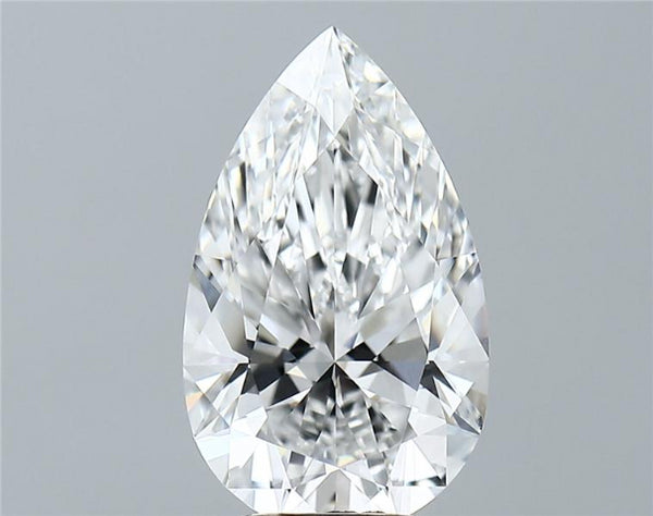 Lab-Grown 3.61 Carat Pear Shape Diamond color E Clarity VVS2 With GIA Certificate, precious stones, engagement diamonds