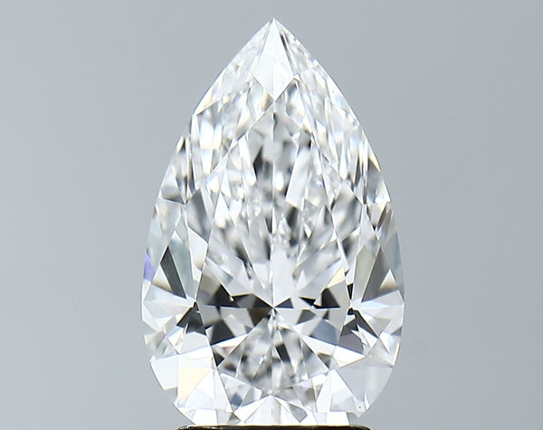 Lab-Grown 2.65 Carat Pear Shape Diamond color D Clarity VVS2 With GIA Certificate, precious stones, engagement diamonds