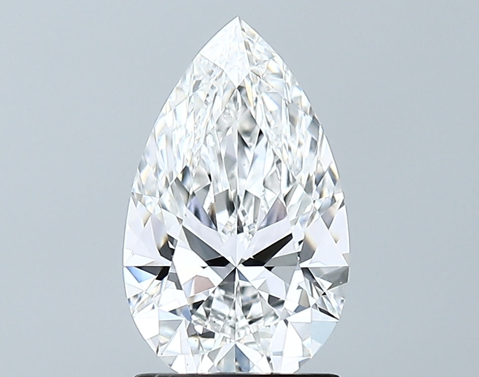 Lab-Grown 1.62 Carat Pear Shape Diamond color E Clarity VS1 With GIA Certificate, precious stones, engagement diamonds