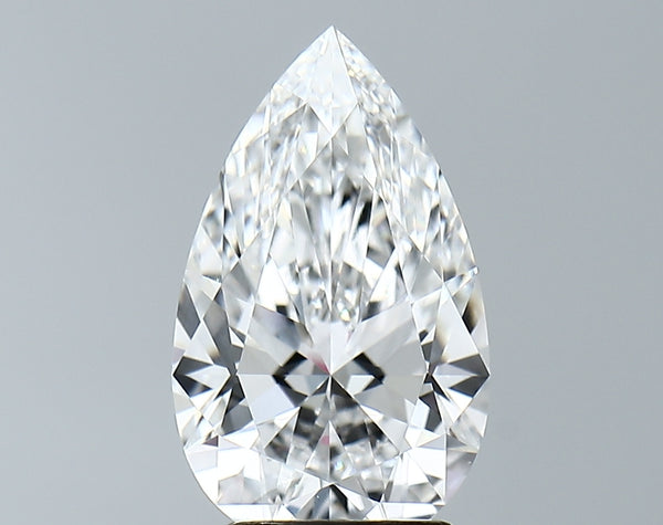 Lab-Grown 2.83 Carat Pear Shape Diamond color E Clarity VVS2 With GIA Certificate, precious stones, engagement diamonds