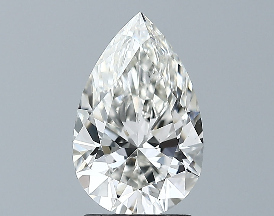 Lab-Grown 1.58 Carat Pear Shape Diamond color H Clarity VVS2 With GIA Certificate, precious stones, engagement diamonds