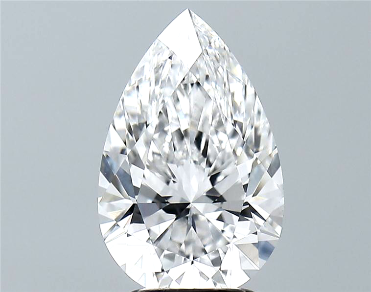 Lab-Grown 2.82 Carat Pear Shape Diamond color E Clarity VVS2 With GIA Certificate, precious stones, engagement diamonds