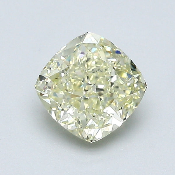 1.01 Carat Cushion Brilliant Diamond color Fancy Light  Yellow Clarity VS1, natural diamonds, precious stones, engagement diamonds