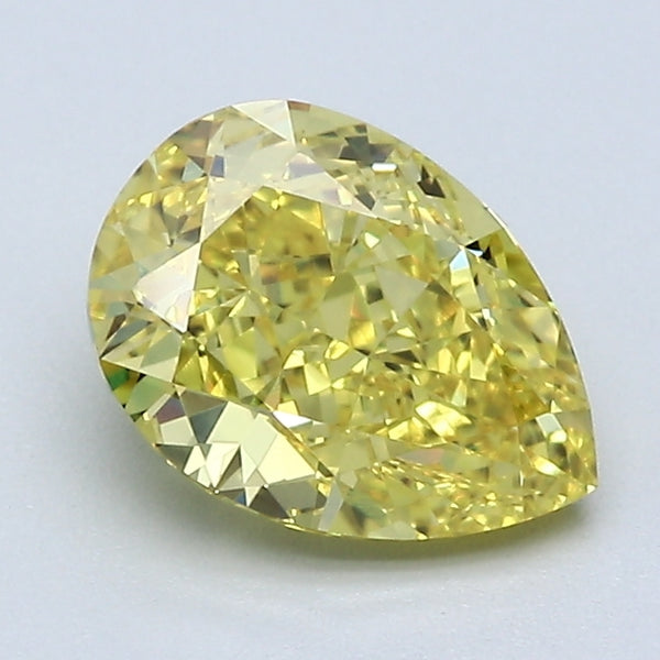 1.27 Carat Pear Shape Natural Mined Diamond Fancy Vivid  Yellow Color IF Clarity With GIA Certificate, natural diamonds, precious stones, engagement diamonds