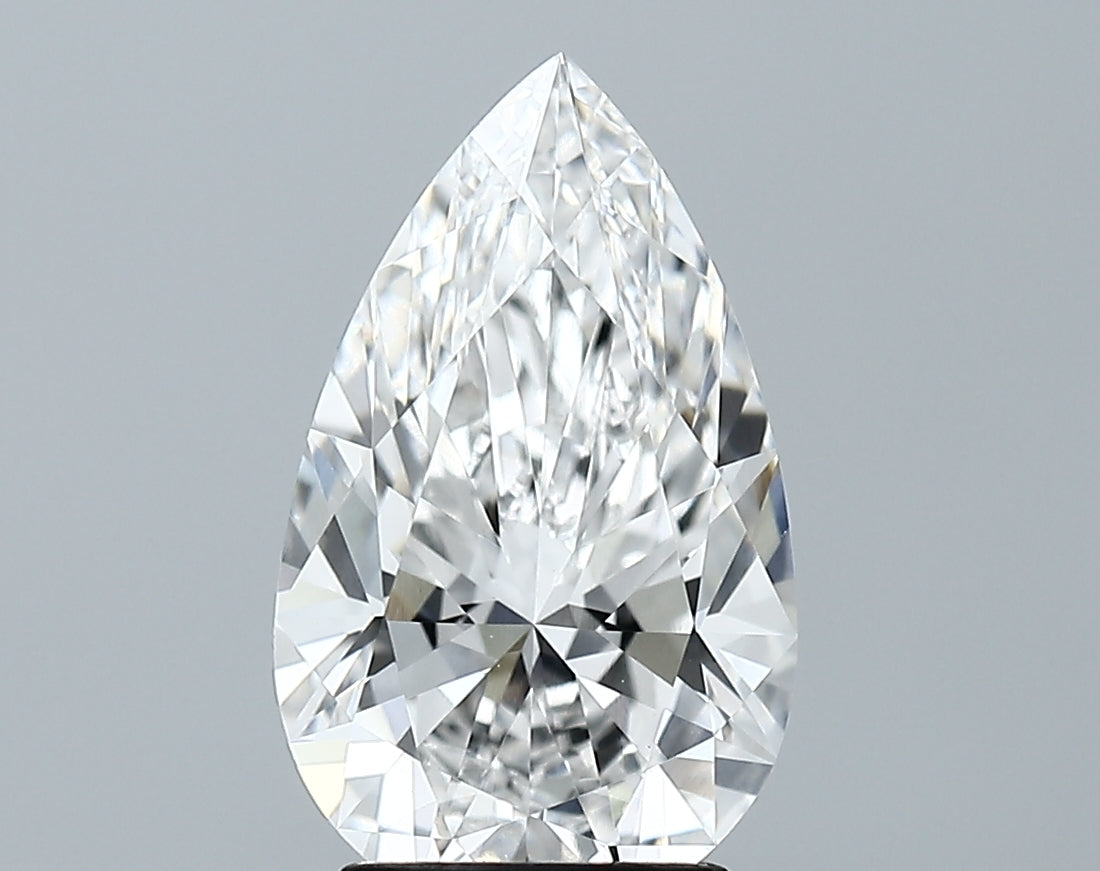 Lab-Grown 2.81 Carat Pear Shape Diamond color E Clarity VVS2 With GIA Certificate, precious stones, engagement diamonds