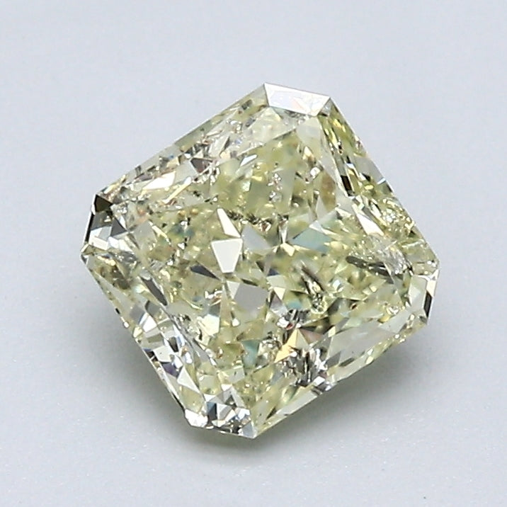1.00 Carat Radiant Cut Natural Mined Diamond Fancy Light Brownish Greenish Yellow Color I2 Clarity With GIA Certificate, natural diamonds, precious stones, engagement diamonds