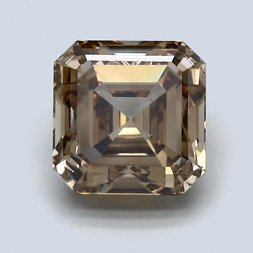 3.01 Carat Asscher Cut Natural Mined Diamond Fancy Brown Orange Color SI2 Clarity With GIA Certificate, natural diamonds, precious stones, engagement diamonds