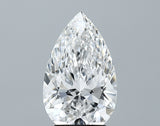 Lab-Grown 3.17 Carat Pear Shape Diamond color E Clarity VVS2 With GIA Certificate, precious stones, engagement diamonds