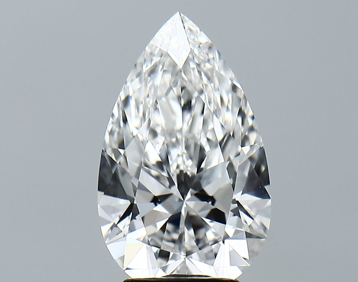 Lab-Grown 3.39 Carat Pear Shape Diamond color E Clarity VVS2, precious stones, engagement diamonds