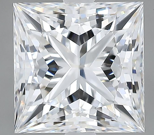 Lab-Grown 3.14 Carat Princess Cut Diamond color E Clarity VVS2 With GIA Certificate, precious stones, engagement diamonds