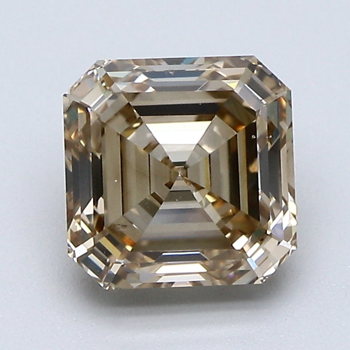 2.51 Carat Asscher Cut Natural Mined Diamond Fancy Light Brown Yellow Color VVS1 Clarity With GIA Certificate, natural diamonds, precious stones, engagement diamonds