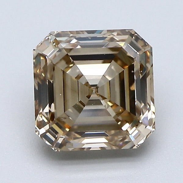 2.51 Carat Asscher Cut Natural Mined Diamond Fancy Light Brown Yellow Color VVS1 Clarity With GIA Certificate, natural diamonds, precious stones, engagement diamonds