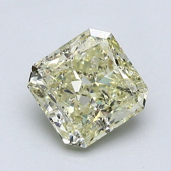 1.00 Carat Radiant Cut Natural Mined Diamond Fancy Light Brownish Greenish Yellow Color I2 Clarity With GIA Certificate, natural diamonds, precious stones, engagement diamonds