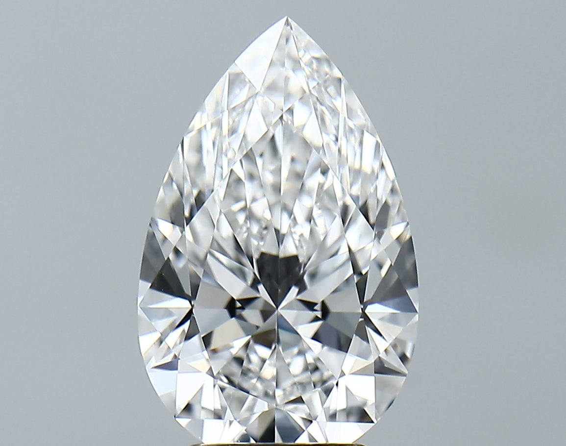 Lab-Grown 3.55 Carat Pear Shape Diamond color E Clarity VVS2 With GIA Certificate, precious stones, engagement diamonds