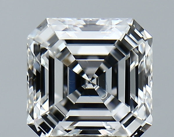 Lab-Grown 2.45 Carat Asscher Cut Diamond color E Clarity VVS2, precious stones, engagement diamonds
