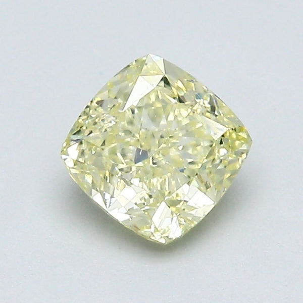 1.01 Carat Cushion Brilliant Diamond color Fancy Light  Yellow Clarity VS2, natural diamonds, precious stones, engagement diamonds