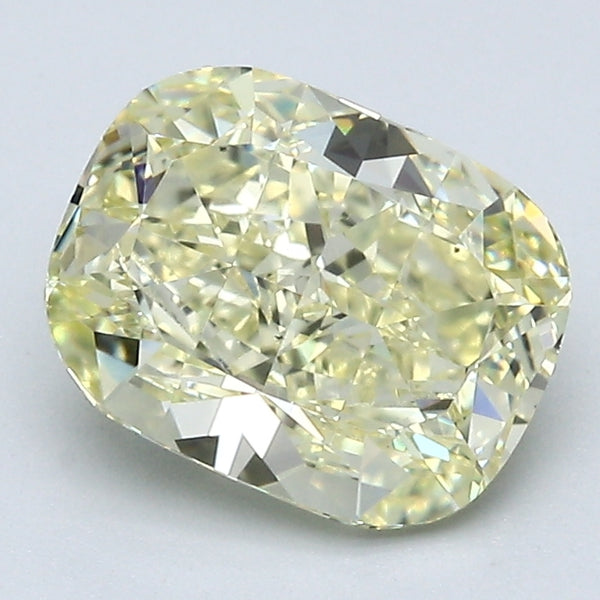 2.23 Carat Cushion Brilliant Diamond color Fancy Light  Yellow Clarity VS1, natural diamonds, precious stones, engagement diamonds