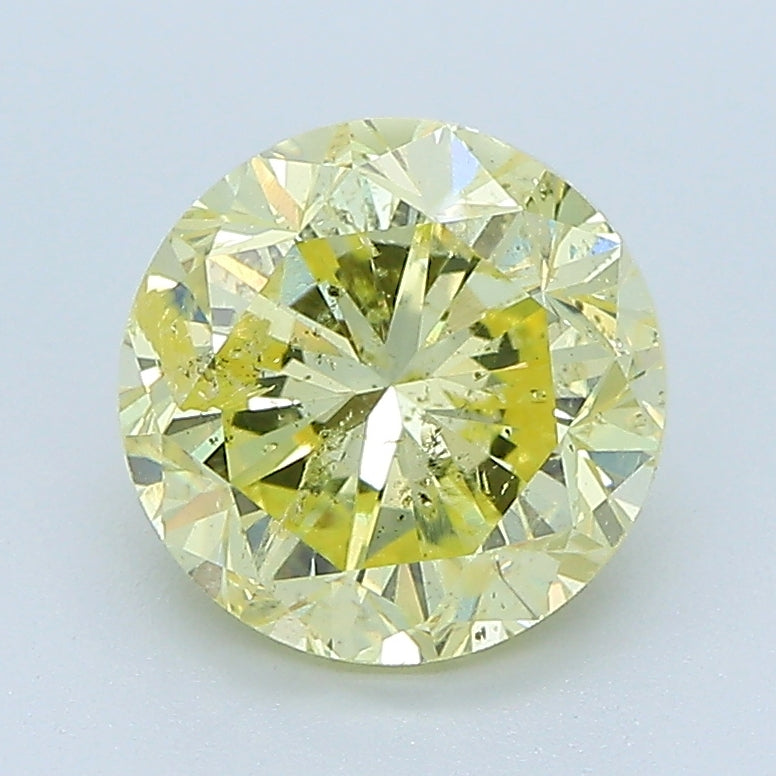 2.38 Carat Round Brilliant Natural Mined Diamond Fancy  Yellow Color N Clarity With GIA Certificate, natural diamonds, precious stones, engagement diamonds