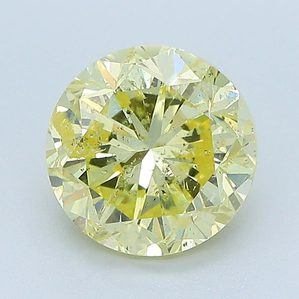 2.38 Carat Round Brilliant Natural Mined Diamond Fancy  Yellow Color N Clarity With GIA Certificate, natural diamonds, precious stones, engagement diamonds