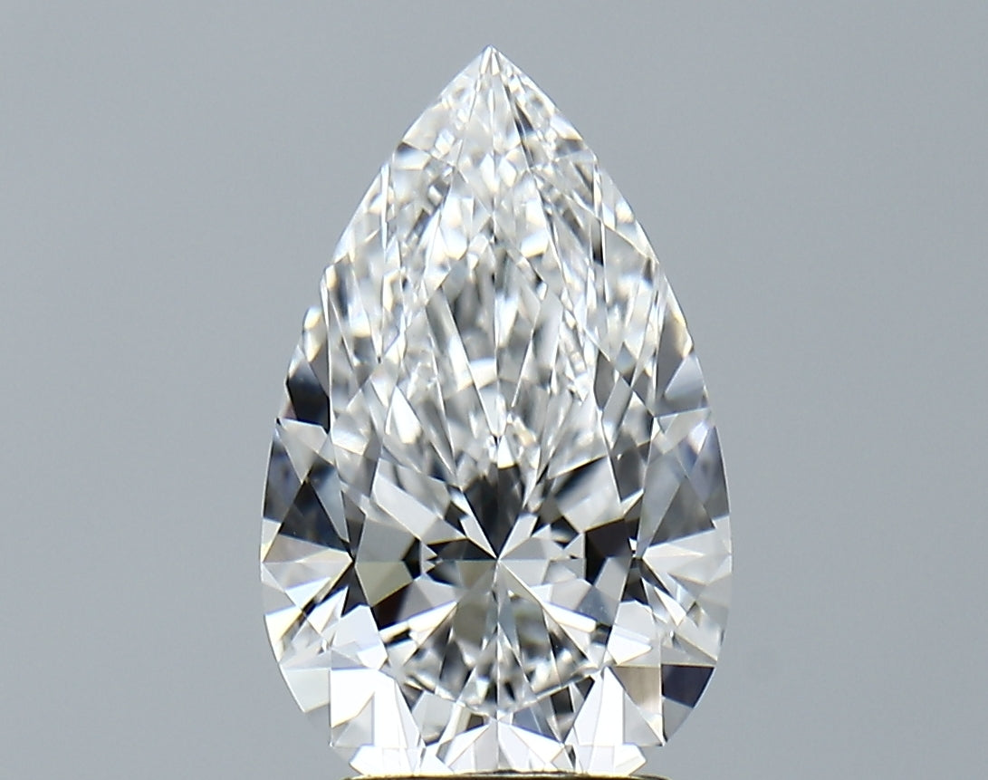 Lab-Grown 2.73 Carat Pear Shape Diamond color E Clarity VVS2 With GIA Certificate, precious stones, engagement diamonds