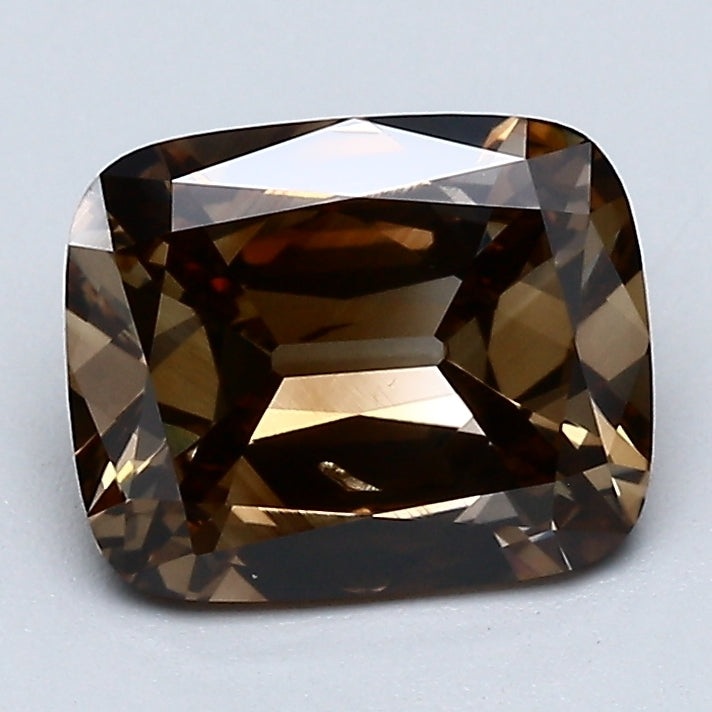 1.70 Carat Cushion Brilliant Diamond color Fancy Dark Brown Orange Clarity N, natural diamonds, precious stones, engagement diamonds