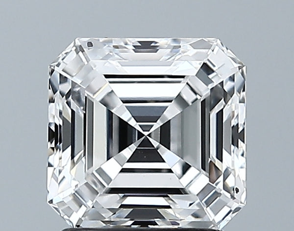 Lab-Grown 1.61 Carat Asscher Cut Diamond color E Clarity SI1 With GIA Certificate, precious stones, engagement diamonds