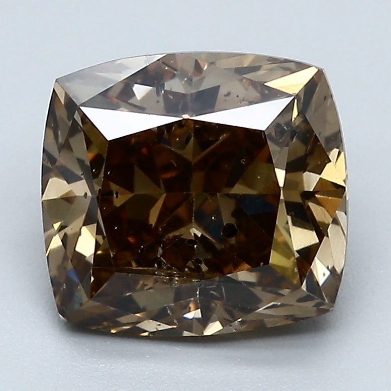 3.02 Carat Cushion Brilliant Natural Mined Diamond Fancy Deep Yellow Brown Color N Clarity With GIA Certificate, natural diamonds, precious stones, engagement diamonds