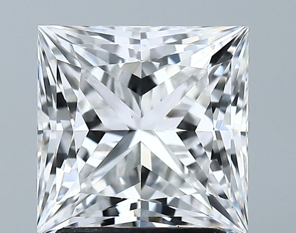 Lab-Grown 2.18 Carat Princess Cut Diamond color E Clarity VS1 With GIA Certificate, precious stones, engagement diamonds