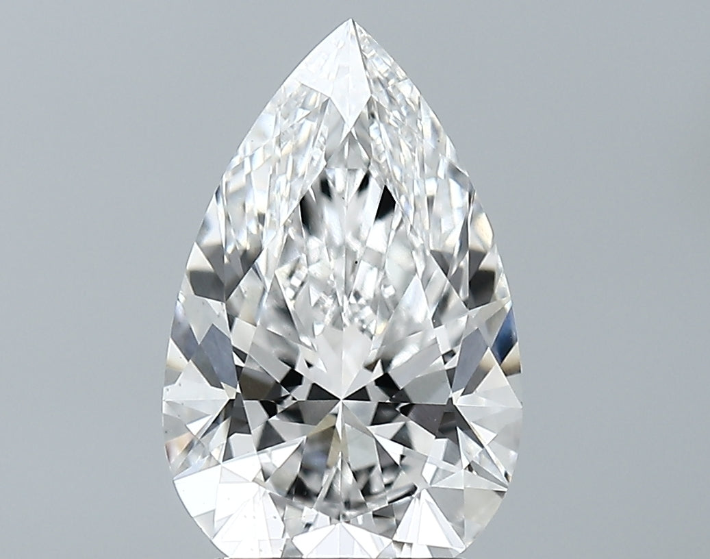 Lab-Grown 2.77 Carat Pear Shape Diamond color E Clarity VS2 With GIA Certificate, precious stones, engagement diamonds