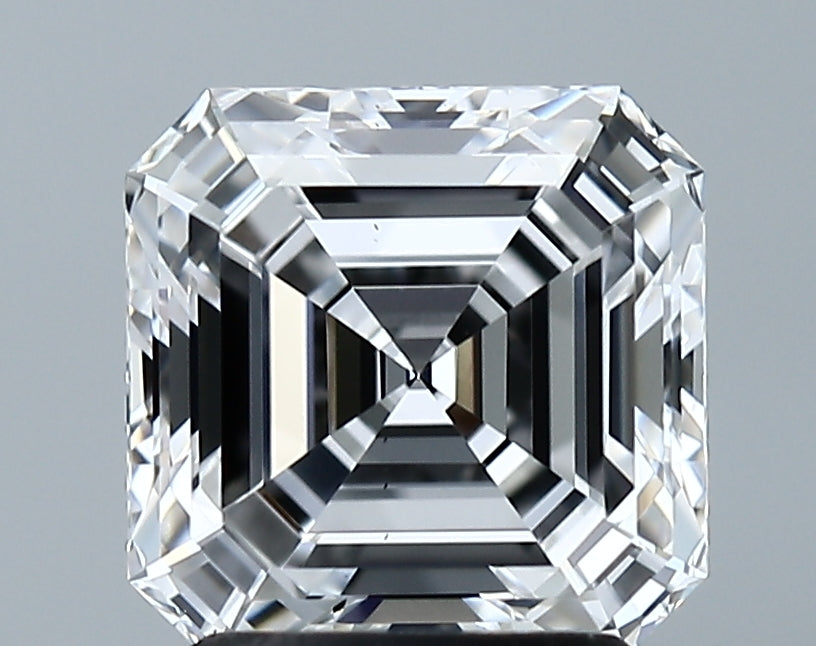 Lab-Grown 2.14 Carat Asscher Cut Diamond color D Clarity VS2 With GIA Certificate, precious stones, engagement diamonds