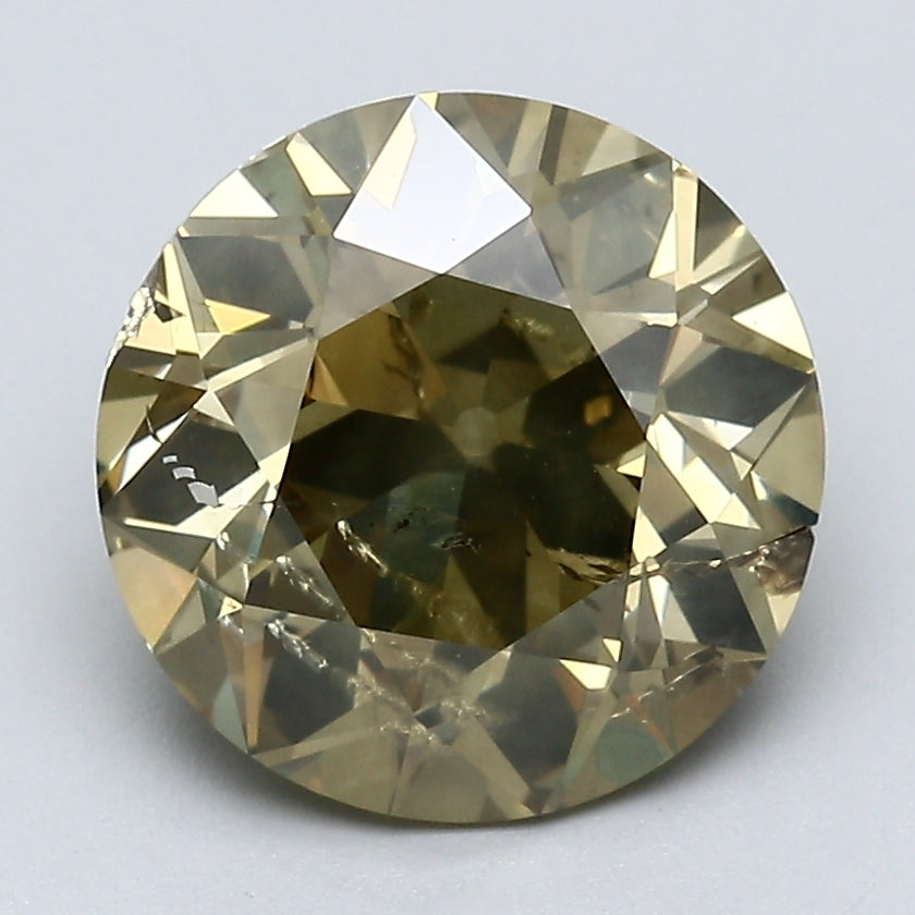 Natural 4.03 Carat Old European Cut Diamond FANCY DARK YELLOW BROWNISH-GREENISH-N with GIA Certificate, natural diamonds, precious stones, engagement diamonds