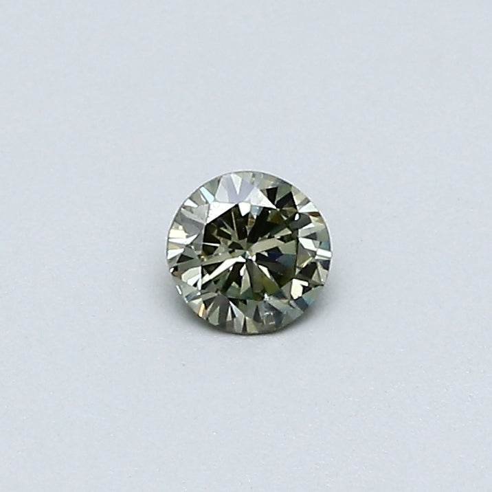 0.14 Carat Round Brilliant Diamond color Fancy Yellowish Green Gray Clarity N, natural diamonds, precious stones, engagement diamonds