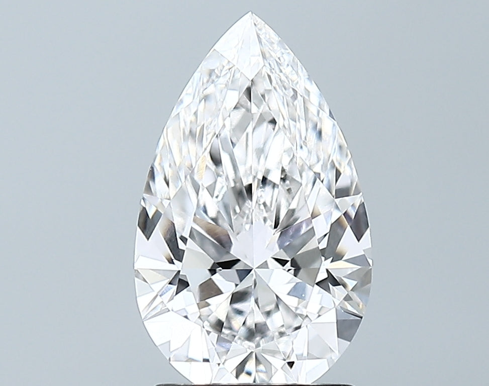 Lab-Grown 1.85 Carat Pear Shape Diamond color E Clarity VVS2 With GIA Certificate, precious stones, engagement diamonds