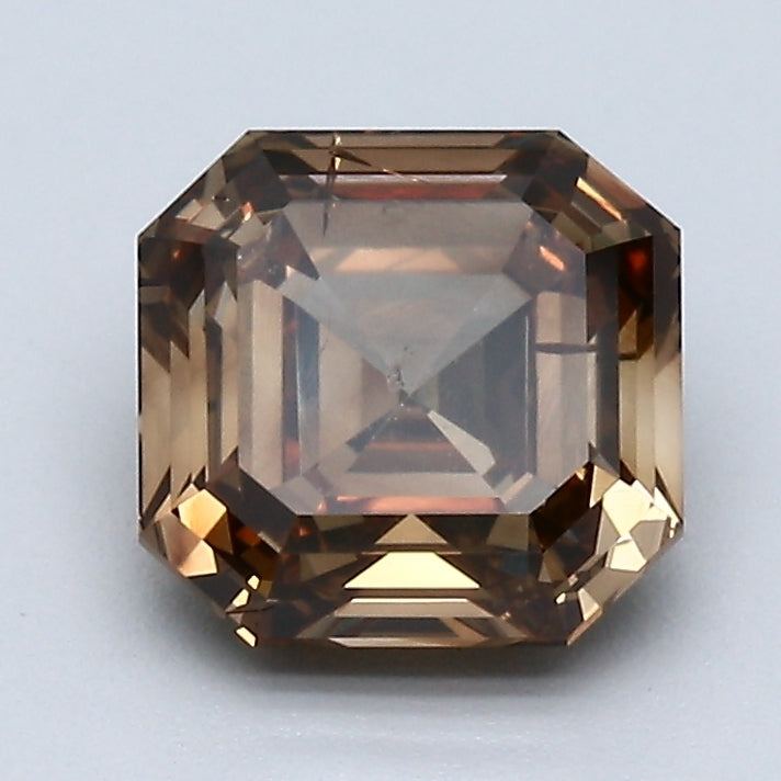 1.76 Carat Asscher Cut Diamond color Fancy Brown Orange Clarity N, natural diamonds, precious stones, engagement diamonds