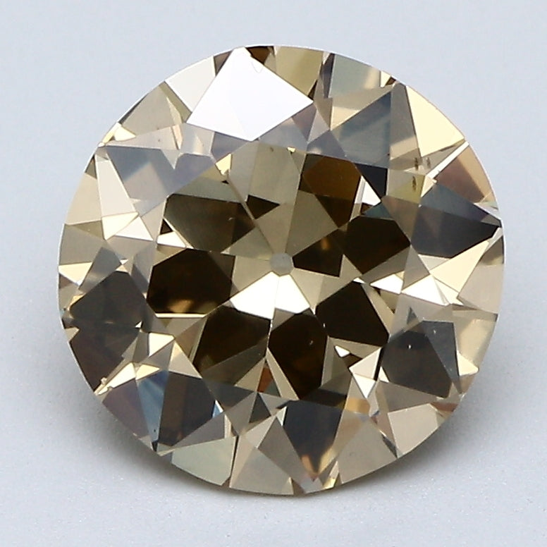 2.75 Carat Old European Cut Antique Natural Mined Diamond Fancy Yellow Brown Color VS1 Clarity With GIA Certificate, natural diamonds, precious stones, engagement diamonds