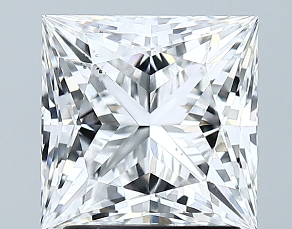 Lab-Grown 2.18 Carat Princess Cut Diamond color E Clarity SI1 With GIA Certificate, precious stones, engagement diamonds