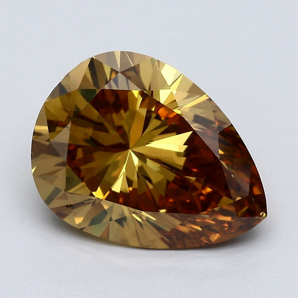 4.54 Carat Pear Shape Natural Mined Diamond Fancy Deep Yellow Brown Color VS1 Clarity With GIA Certificate, natural diamonds, precious stones, engagement diamonds