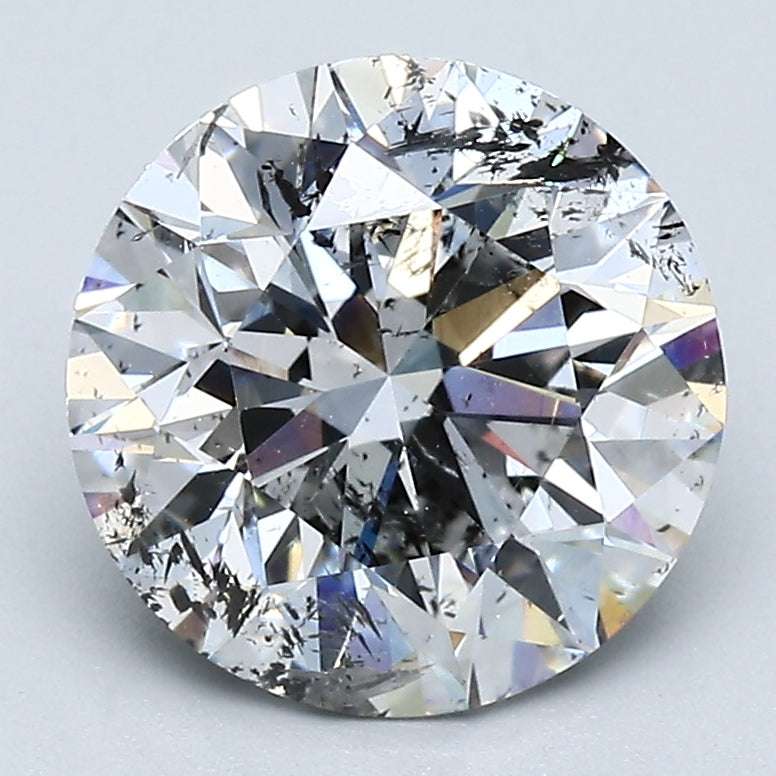 3.07 Carat Round Brilliant Natural Mined Diamond H Color I2 Clarity With GIA Certificate, natural diamonds, precious stones, engagement diamonds