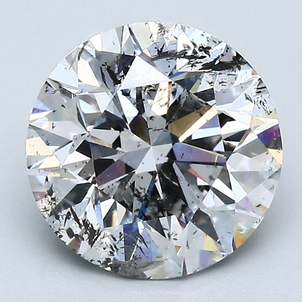 3.07 Carat Round Brilliant Natural Mined Diamond H Color I2 Clarity With GIA Certificate, natural diamonds, precious stones, engagement diamonds