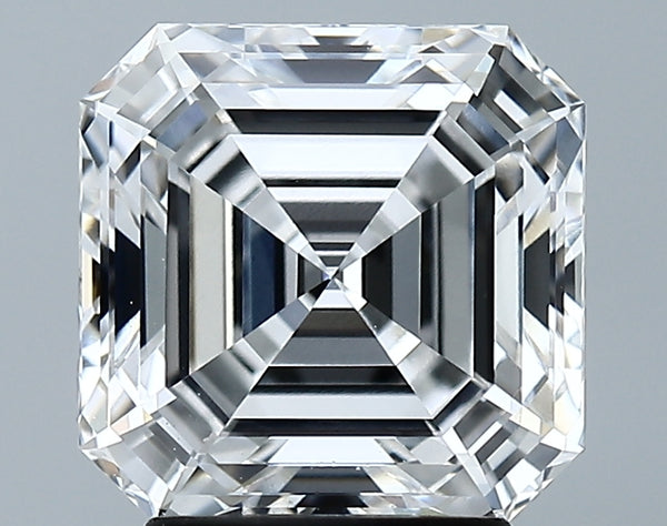 Lab-Grown 3.14 Carat Asscher Cut Diamond color E Clarity VVS2 With GIA Certificate, precious stones, engagement diamonds